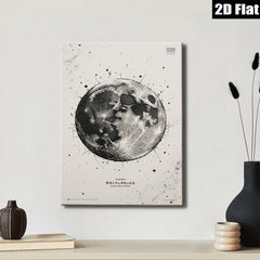 2D flat 1pc Celestial Moonscape Wall Art Modern Home Decor Living Room Bedroom Gallery Wrapped Canvas Prints for Cozy Aesthetic Farmhouse Minimalist Style