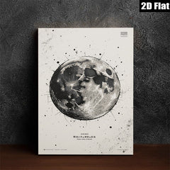 2D flat 1pc Celestial Moonscape Wall Art Modern Home Decor Living Room Bedroom Gallery Wrapped Canvas Prints for Cozy Aesthetic Farmhouse Minimalist Style