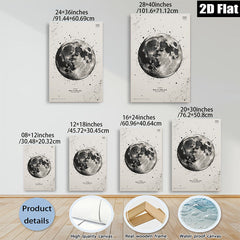 2D flat 1pc Celestial Moonscape Wall Art Modern Home Decor Living Room Bedroom Gallery Wrapped Canvas Prints for Cozy Aesthetic Farmhouse Minimalist Style