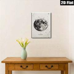 2D flat 1pc Celestial Moonscape Wall Art Modern Home Decor Living Room Bedroom Gallery Wrapped Canvas Prints for Cozy Aesthetic Farmhouse Minimalist Style