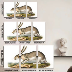 2D flat 1pc Charming American Hare Wildlife Portrait Farmhouse Wall Art Rustic Home Decor Living Room Bedroom Gallery Wrapped Canvas Print