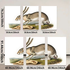 2D flat 1pc Charming American Hare Wildlife Portrait Farmhouse Wall Art Rustic Home Decor Living Room Bedroom Gallery Wrapped Canvas Print