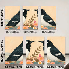 2D flat 1pc Charming Bird Pair Floral Still Life Wall Art Prints Bedroom Living Room Decor Farmhouse Style Gallery Wrapped Canvas Prints Modern Art
