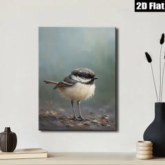 2D flat 1pc Charming Chickadee Portrait Woodland Bird Art Gallery Wall Decor Living Room Bedroom Modern Farmhouse Style Canvas Print Ready to Hang