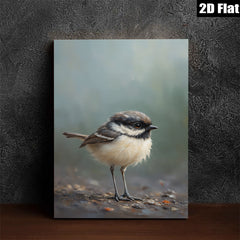 2D flat 1pc Charming Chickadee Portrait Woodland Bird Art Gallery Wall Decor Living Room Bedroom Modern Farmhouse Style Canvas Print Ready to Hang