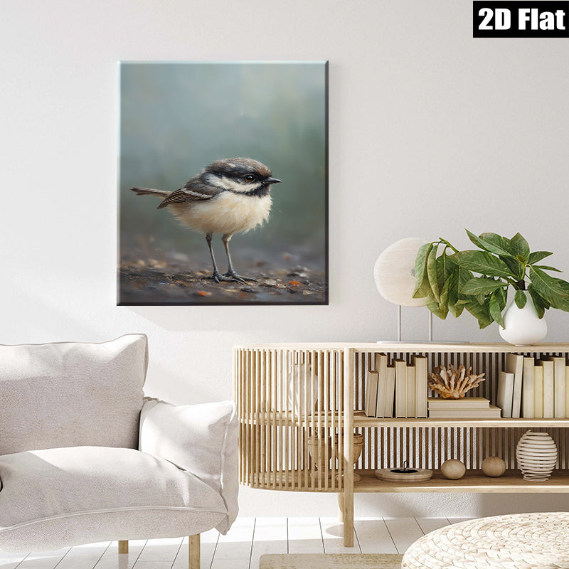2D flat 1pc Charming Chickadee Portrait Woodland Bird Art Gallery Wall Decor Living Room Bedroom Modern Farmhouse Style Canvas Print Ready to Hang