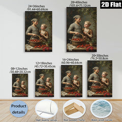 2D flat 1pc Charming Colonial Scene Family Harvesting Fresh Crawfish Rustic Farmhouse Wall Decor Living Room Bedroom Kitchen Gallery Wrapped Canvas Prints
