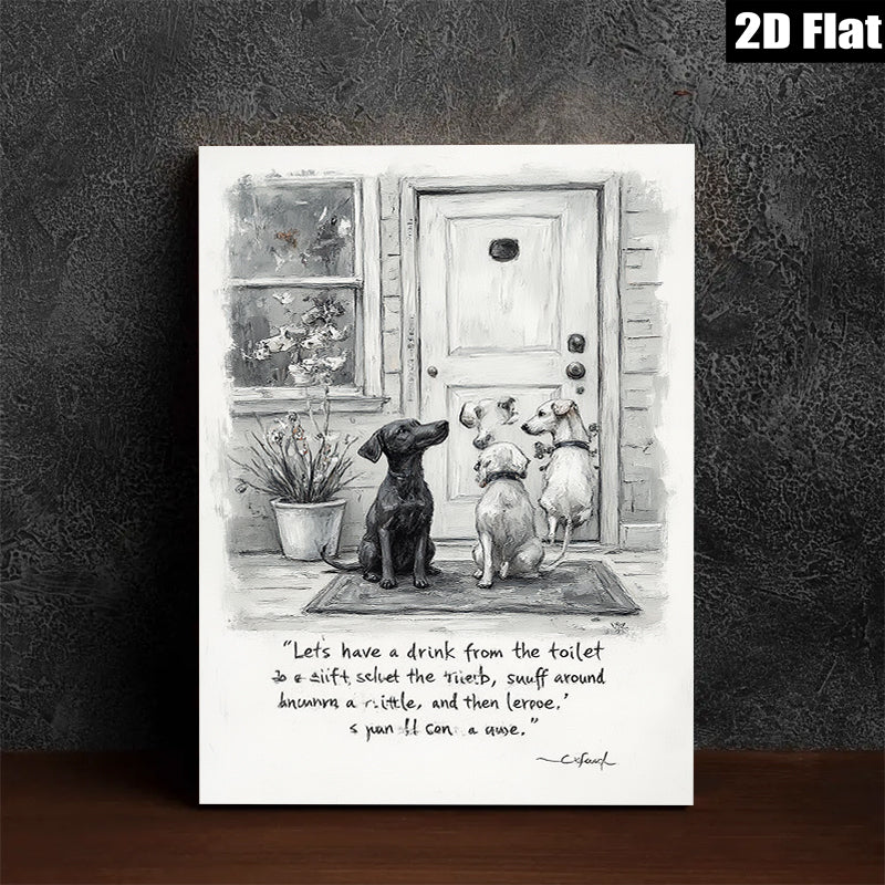 2D flat 1pc Charming Dachshunds greet visitors near front door farmhouse style wall art living room bedroom decor gallery wrapped canvas prints