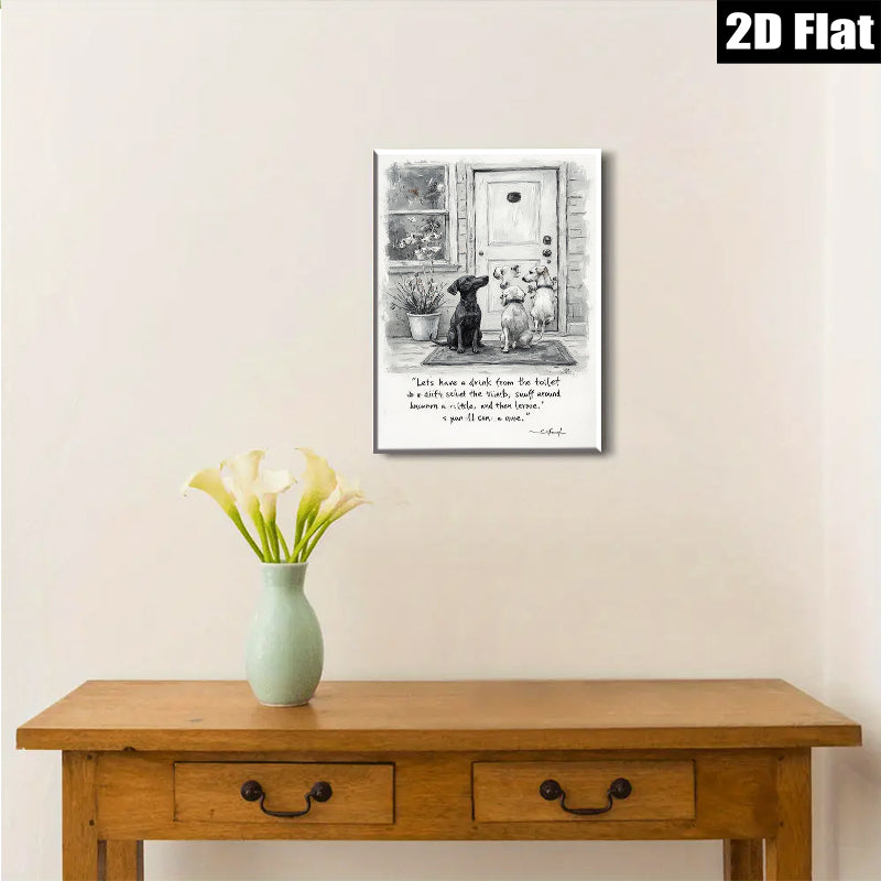 2D flat 1pc Charming Dachshunds greet visitors near front door farmhouse style wall art living room bedroom decor gallery wrapped canvas prints
