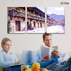 2D flat 1pc Charming European Street Scene Wall Art Living Room Bedroom Decor Gallery Wrapped Canvas Prints for Home Office Modern Farmhouse Rustic Style
