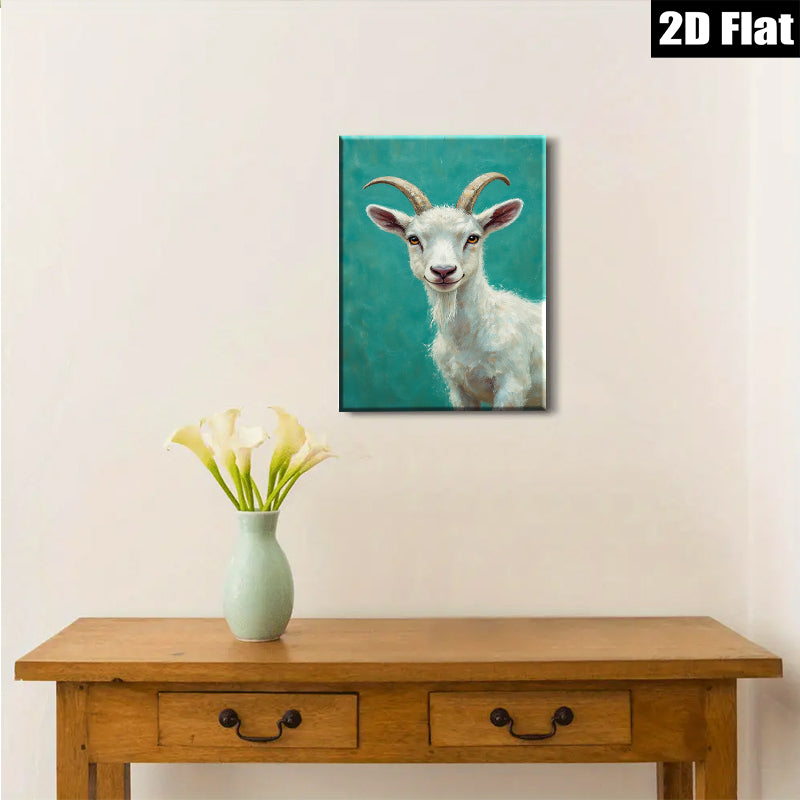 2D flat 1pc Charming Farm Animal Portrait Wall Decor for Living Room Bedroom Kids Room Modern Art Canvas Prints Rustic Chic Home Decorations