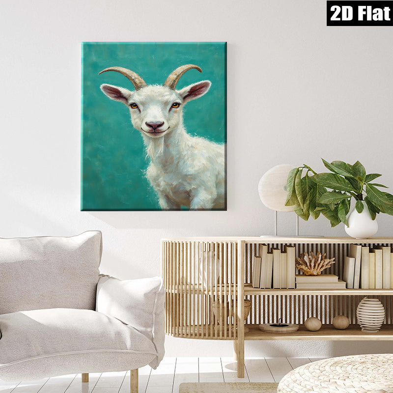 2D flat 1pc Charming Farm Animal Portrait Wall Decor for Living Room Bedroom Kids Room Modern Art Canvas Prints Rustic Chic Home Decorations