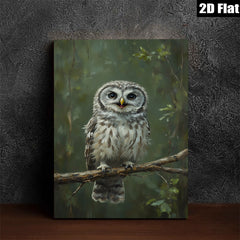 2D flat 1pc Charming Forest Owl Portrait Wildlife Art Wall Decor Living Room Bedroom Gallery Wrapped Canvas Print Modern Farmhouse Aesthetic