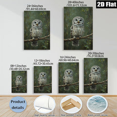 2D flat 1pc Charming Forest Owl Portrait Wildlife Art Wall Decor Living Room Bedroom Gallery Wrapped Canvas Print Modern Farmhouse Aesthetic
