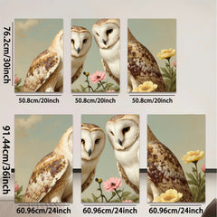 2D flat 1pc Charming Owl Pair Floral Backdrop Gallery Wall Art Living Room Bedroom Decor Farmhouse Style Canvas Prints Modern Home Decoration