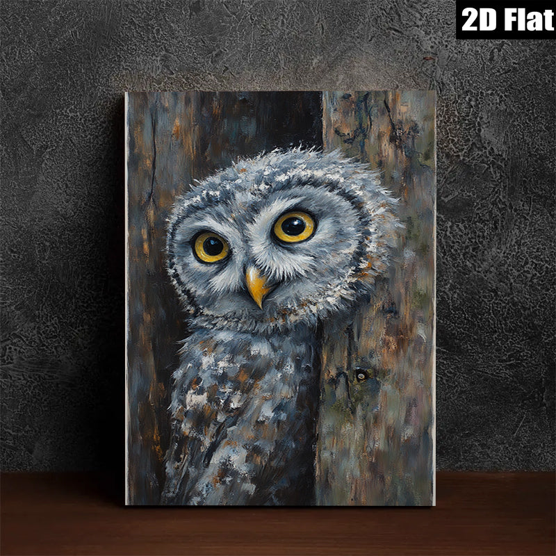 2D flat 1pc Charming Owl Portrait Woodland Wildlife Art Home Decor Living Room Bedroom Gallery Wall Rustic Farmhouse Style Modern Canvas Prints