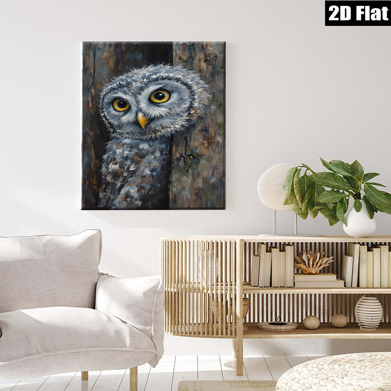 2D flat 1pc Charming Owl Portrait Woodland Wildlife Art Home Decor Living Room Bedroom Gallery Wall Rustic Farmhouse Style Modern Canvas Prints