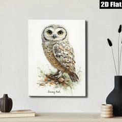 2D flat 1pc Charming Snowy Owl Portrait Wildlife Art Living Room Bedroom Gallery Wall Decor Modern Farmhouse Rustic Style Canvas Prints