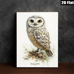 2D flat 1pc Charming Snowy Owl Portrait Wildlife Art Living Room Bedroom Gallery Wall Decor Modern Farmhouse Rustic Style Canvas Prints