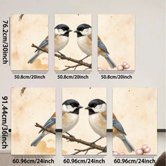 2D flat 1pc Charming Songbirds Perched on Branch Farmhouse Wall Decor Living Room Bedroom Art Prints Canvas Paintings Modern Minimalist Gallery Wrapped Tealightful