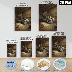 2D flat 1pc Charming Victorian Era Horse Stable Scene Wall Art For Living Room Bedroom Gallery Wrapped Canvas Prints Home Decor Farmhouse Style
