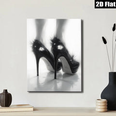 2D flat 1pc Chic High Heels Fashionable Glamorous Wall Art Living Room Bedroom Decor Modern Minimalist Art Prints Canvas Paintings Home Décor