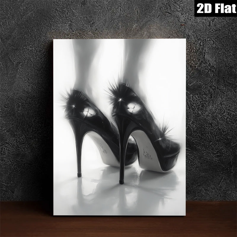 2D flat 1pc Chic High Heels Fashionable Glamorous Wall Art Living Room Bedroom Decor Modern Minimalist Art Prints Canvas Paintings Home Décor