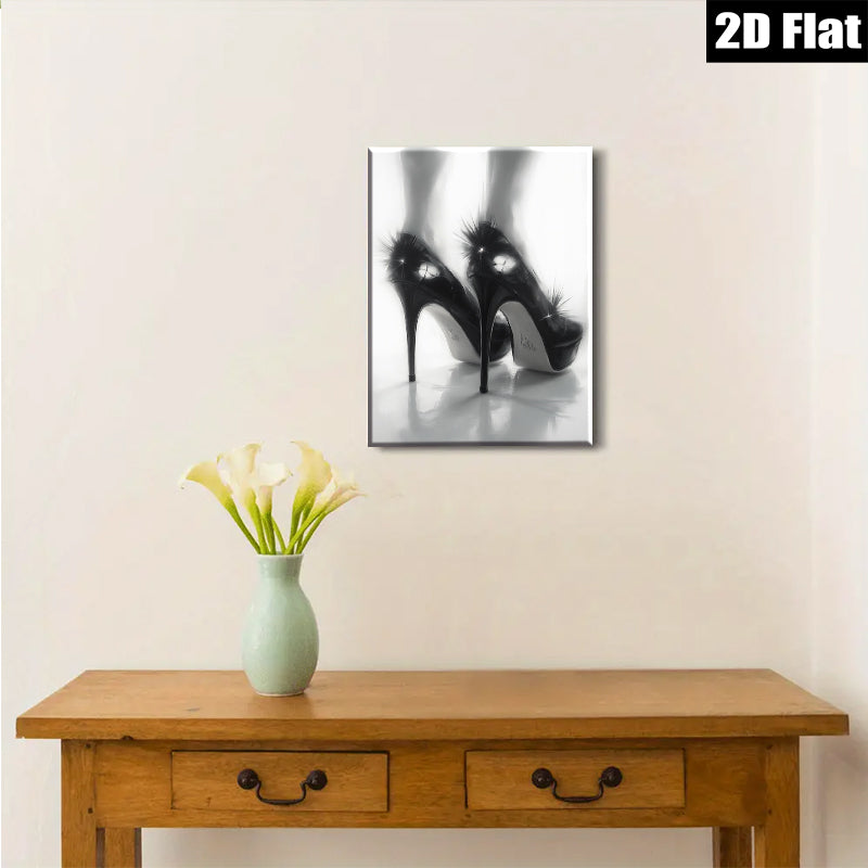 2D flat 1pc Chic High Heels Fashionable Glamorous Wall Art Living Room Bedroom Decor Modern Minimalist Art Prints Canvas Paintings Home Décor