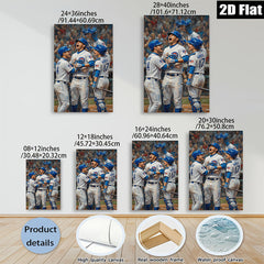 2D flat 1pc Chicago Cubs Baseball Victory Celebration Wall Art Decor for Living Room Bedroom Sports Fan Gift Modern Canvas Prints