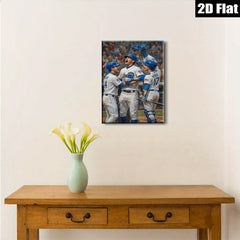 2D flat 1pc Chicago Cubs Baseball Victory Celebration Wall Art Decor for Living Room Bedroom Sports Fan Gift Modern Canvas Prints