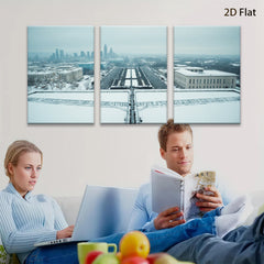 2D flat 1pc Chicago Winter Skyline Snowscape City View Wall Art Canvas Prints for Living Room Bedroom Office Decor farmhouse style modern minimalist gallery wrapped