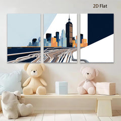2D flat 1pc Chicago skyline modern city wall art canvas prints for living room bedroom office decor farmhouse style inspirational home enhancements