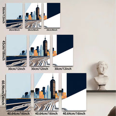 2D flat 1pc Chicago skyline modern city wall art canvas prints for living room bedroom office decor farmhouse style inspirational home enhancements