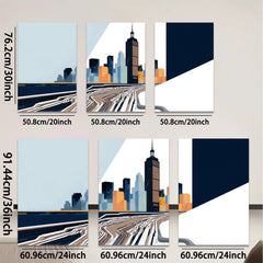 2D flat 1pc Chicago skyline modern city wall art canvas prints for living room bedroom office decor farmhouse style inspirational home enhancements