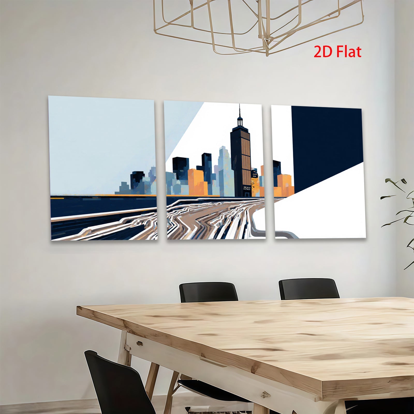 2D flat 1pc Chicago skyline modern city wall art canvas prints for living room bedroom office decor farmhouse style inspirational home enhancements