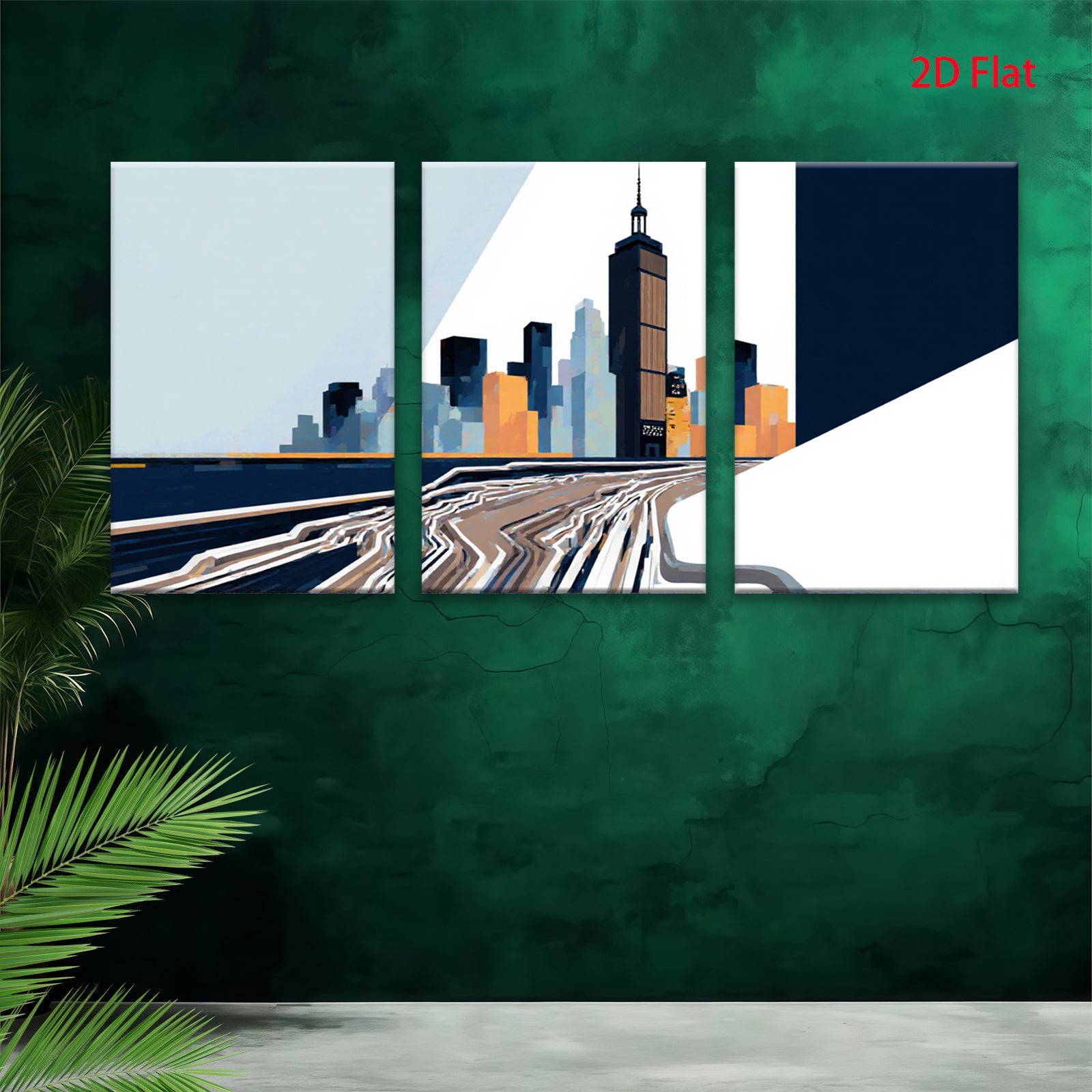 2D flat 1pc Chicago skyline modern city wall art canvas prints for living room bedroom office decor farmhouse style inspirational home enhancements