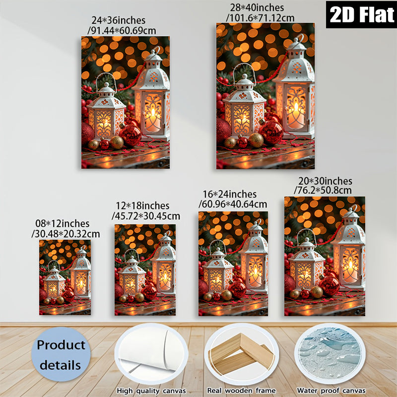 2D flat 1pc Christmas Lanterns Festive Ornaments Holiday Cheer Living Room Decor Farmhouse Style Wall Art Gift Idea Trending Now Modern Minimalist