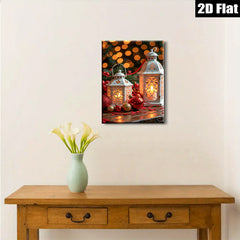 2D flat 1pc Christmas Lanterns Festive Ornaments Holiday Cheer Living Room Decor Farmhouse Style Wall Art Gift Idea Trending Now Modern Minimalist