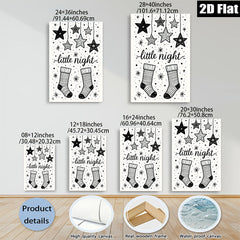 2D flat 1pc Christmas Stockings Night Sky Wall Art Prints cozy farmhouse decor living room bedroom gallery wrapped canvas modern minimalist