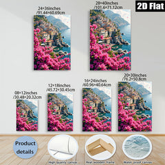 2D flat 1pc Cinque Terre Italian Riviera coastal village landscape wall art for living room bedroom home decor farmhouse style gallery wrapped canvas prints