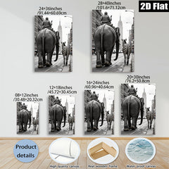 2D flat 1pc Circus Parade Whimsical City Street Art Modern Farmhouse Wall Decor Living Room Bedroom Gallery Wrapped Canvas Print