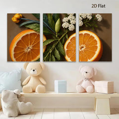 2D flat 1pc Citrus Bloom Still Life botanical wall art modern farmhouse kitchen dining room decor gallery wrapped canvas prints