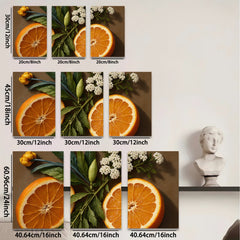 2D flat 1pc Citrus Bloom Still Life botanical wall art modern farmhouse kitchen dining room decor gallery wrapped canvas prints