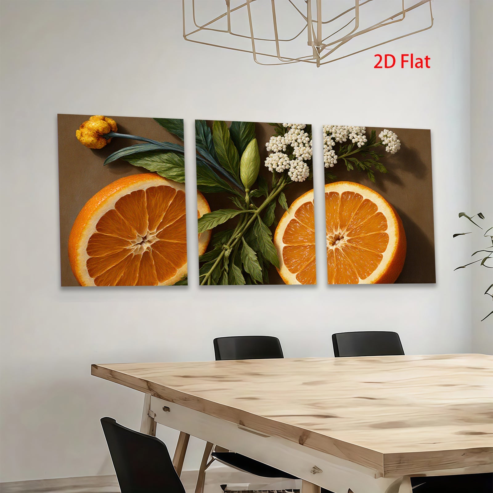 2D flat 1pc Citrus Bloom Still Life botanical wall art modern farmhouse kitchen dining room decor gallery wrapped canvas prints