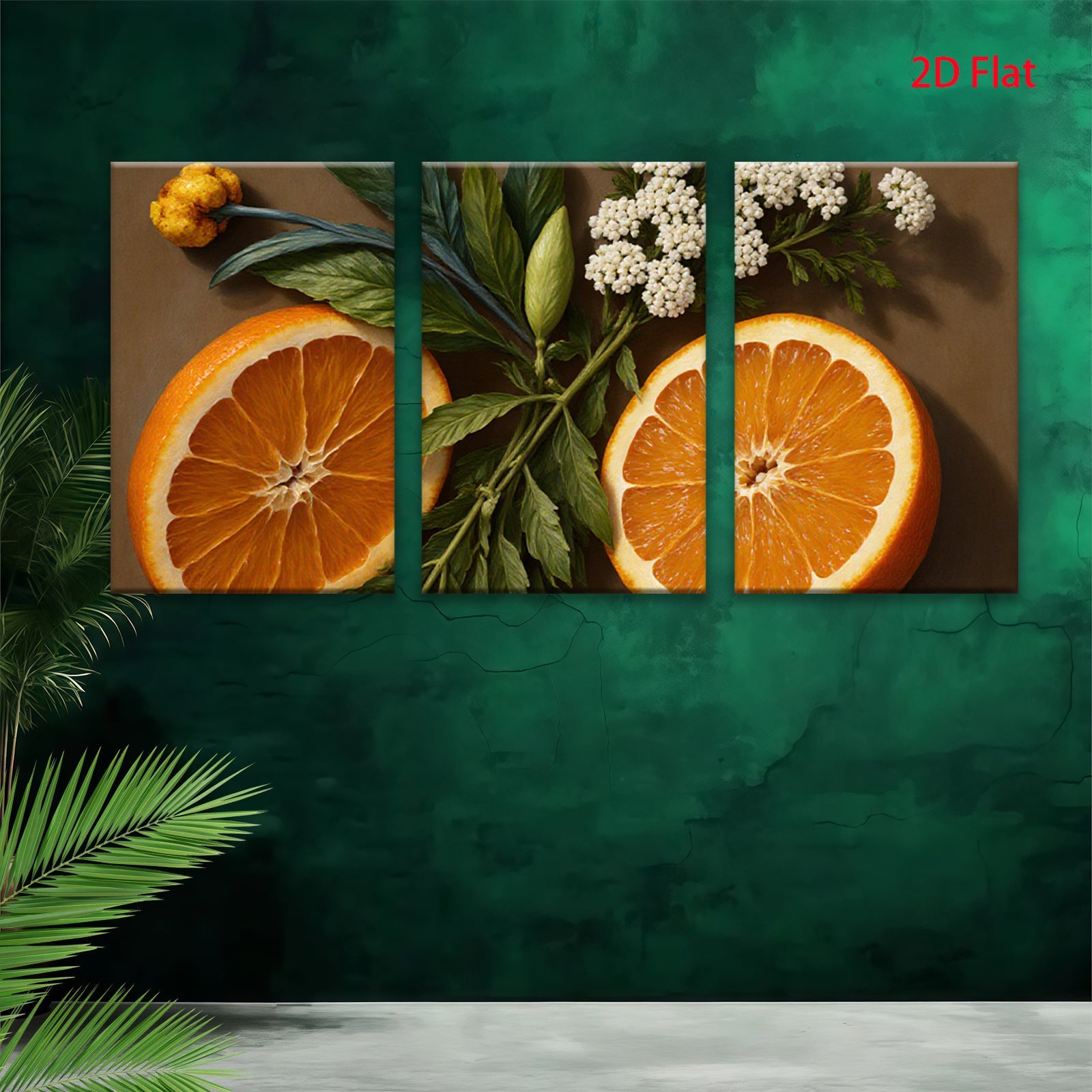 2D flat 1pc Citrus Bloom Still Life botanical wall art modern farmhouse kitchen dining room decor gallery wrapped canvas prints