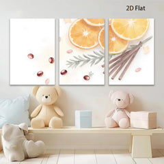 2D flat 1pc Citrus Still Life Botanical Wall Art Modern Farmhouse Decor Living Room Bedroom Kitchen Dining Room Gallery Wrapped Canvas Print