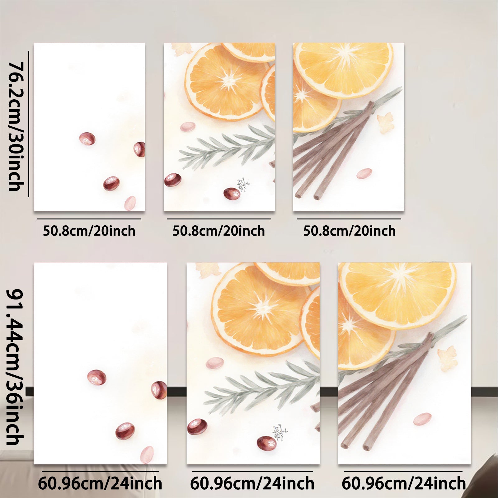 2D flat 1pc Citrus Still Life Botanical Wall Art Modern Farmhouse Decor Living Room Bedroom Kitchen Dining Room Gallery Wrapped Canvas Print
