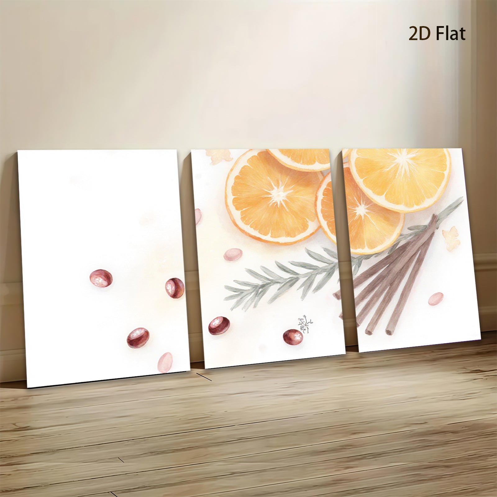 2D flat 1pc Citrus Still Life Botanical Wall Art Modern Farmhouse Decor Living Room Bedroom Kitchen Dining Room Gallery Wrapped Canvas Print