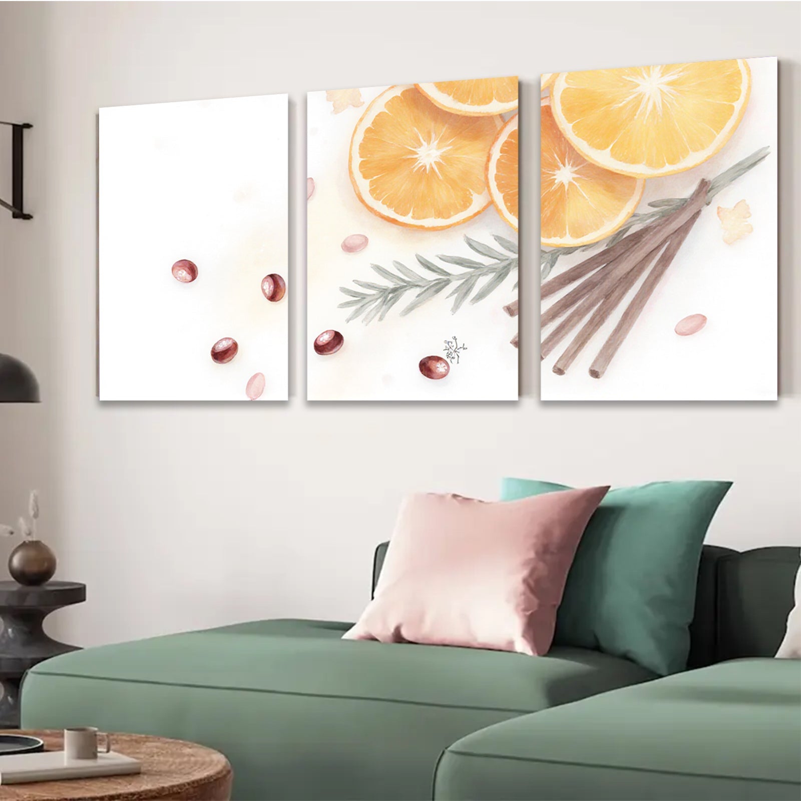 2D flat 1pc Citrus Still Life Botanical Wall Art Modern Farmhouse Decor Living Room Bedroom Kitchen Dining Room Gallery Wrapped Canvas Print