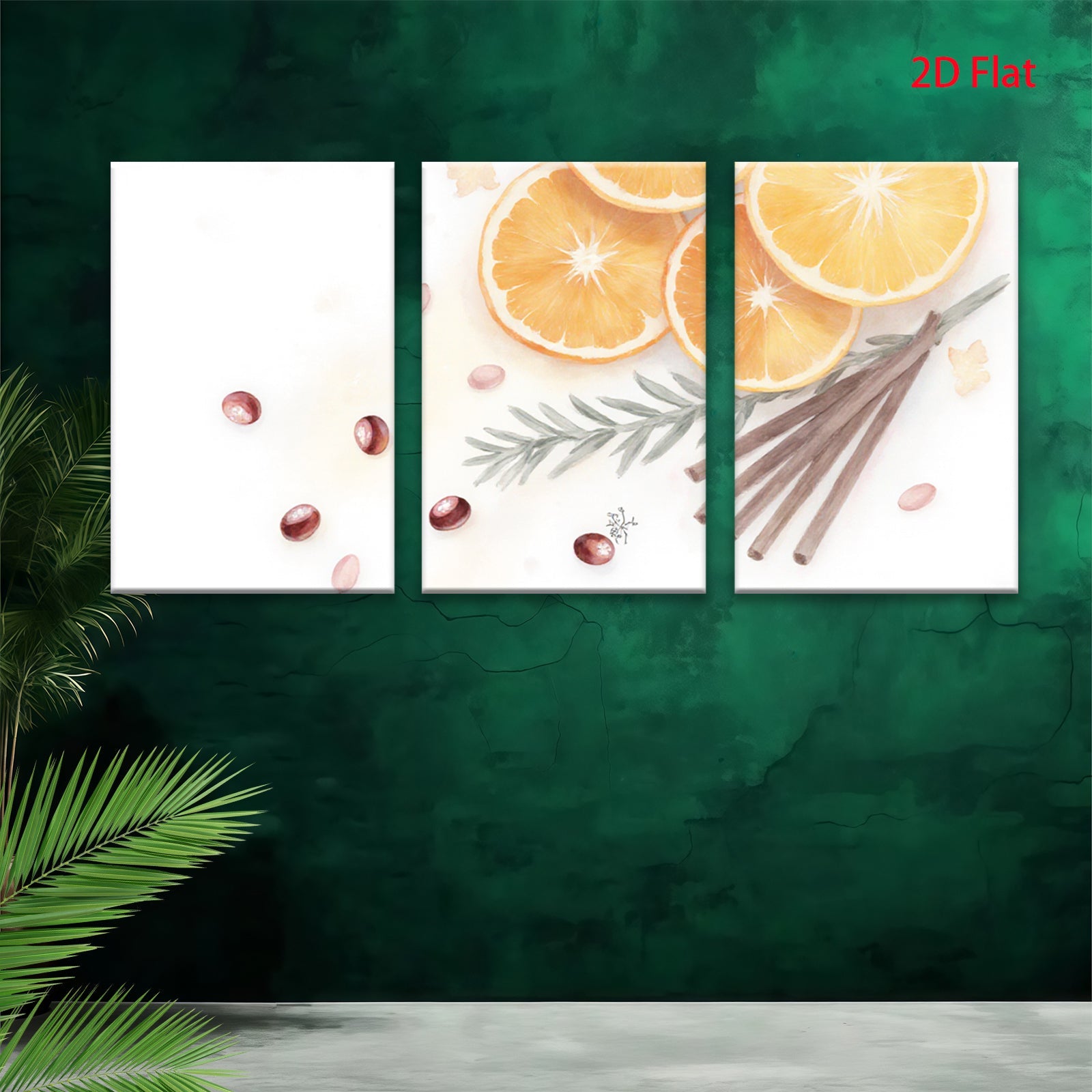 2D flat 1pc Citrus Still Life Botanical Wall Art Modern Farmhouse Decor Living Room Bedroom Kitchen Dining Room Gallery Wrapped Canvas Print